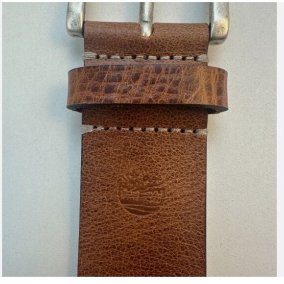 Timberland Size 40 Men's Full Grain Leather Belt Made in Italy Brown New - Picture 6 of 11